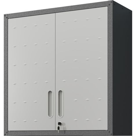 Armoire murale en métal avec porte verrouillable et étagère réglable - pour garage, atelier et bureau - 77 x 75 x 30 cm (1/5)