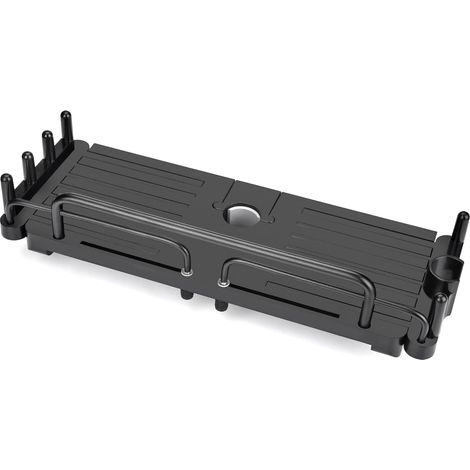 Scaffale da doccia telescopico senza foratura 32-48 cm, mensola pensile per asta doccia da 18 a 25 mm (nera) (1/5)