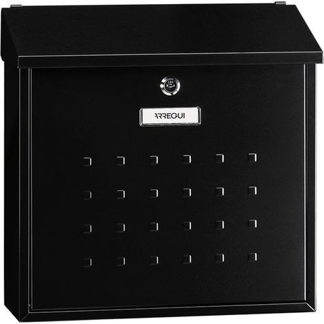 ARREGUI Premium Maxi E5614 Cassetta Postale Individuale in Acciaio, Di Grandi Dimensioni, Cassetta della Posta da Parete, Dimensione L (Riviste e Buste C4), Facile da Montare, Nero