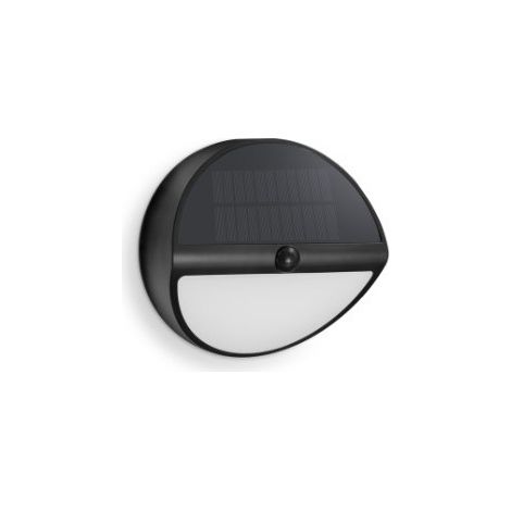 Plafón LED solar Aura redondo de 5 W negro – Elegante para exteriores – Century