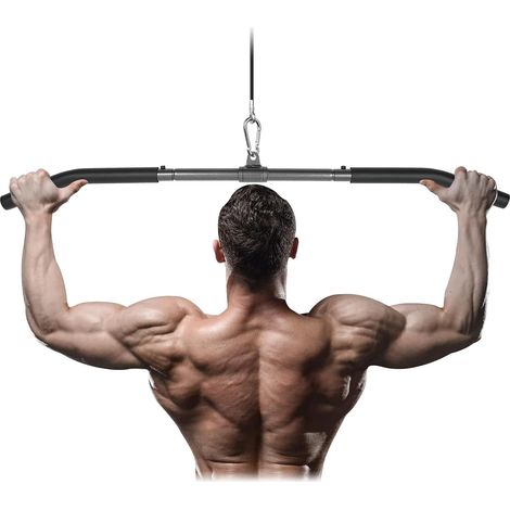 Barre Tirage Musculation, Détachable Barre Tirage Longue Barre Tirage Dos Musculation Barre Tirage pour Biceps Triceps Barre de Traction avec Articulation Pivotante (1/5)
