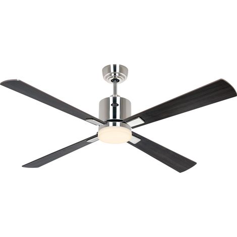 Ventilateur de plafond ECO NEO III 132, Chrome brossé - Noyer/Cerisier, Wi-Fi avec éclairage (1/2)