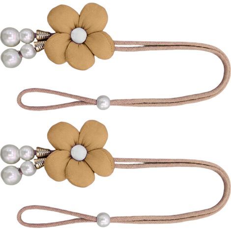 Embrasses de rideaux fleur fenêtre rideau-Couleur thé au lait (1/2)