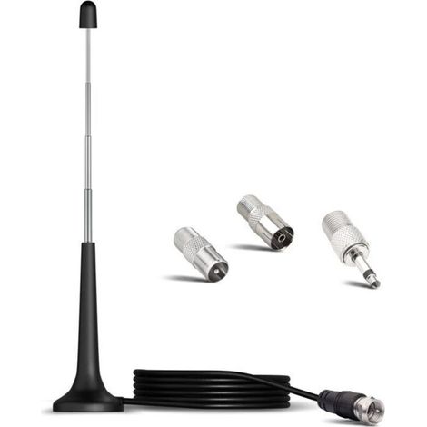 Antenne Radio FM Dab Dab+ Intérieur avec Amplification du Signal 75 Ohm Antenne Chaine HiFi Amplifiée 3M Base[S289] (1/5)