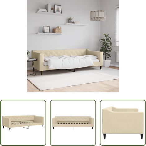 Schlafsofa - Tagesbett Creme 80x200 cm Stoff (1/5)