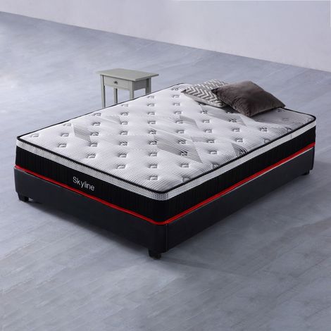 Matelas Romencia 90x190 cm  Mémoire de forme  Ressorts ensachés  Indépendance de couchage (1/5)