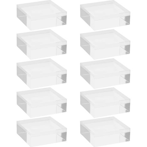 10 Pièces Blocs Exposition Acrylique Transparent Supports Étagères Cubiques pour Bijoux Montres Ornement Décoration pour Vitrine Magasin ou Maison (1/5)