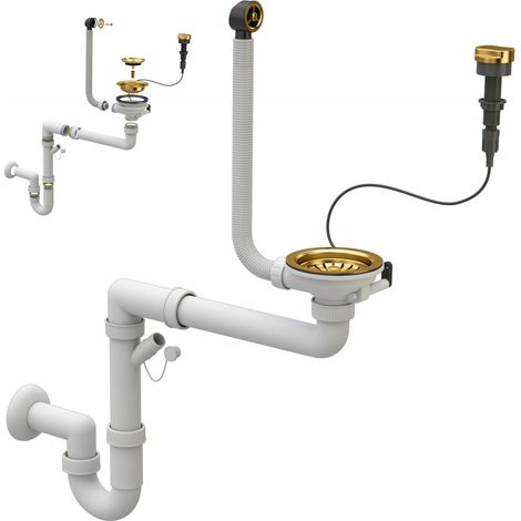 SIPHON MURAL AUTOMATIQUE OR 1 COMPARTIMENT POUR ÉVIER (1/5)