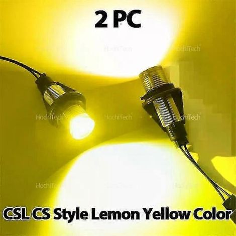 Ampoules LED jaune citron Canbus Angel Eyes pour feux de position, sans erreur, compatibles avec les modèles E87, E39, E60, E61, E63, E64, E65, E66 et E53. (1/5)