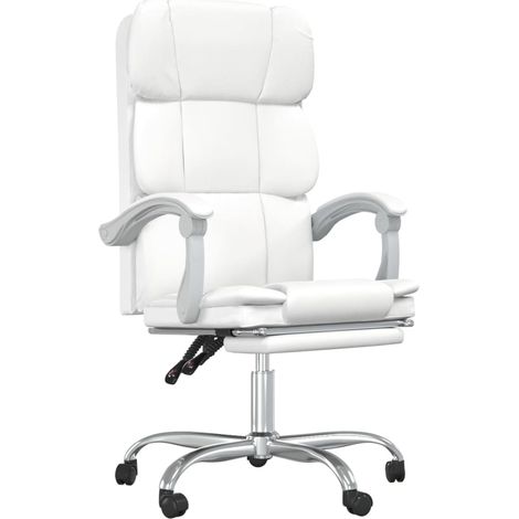 Maison Exclusive - Fauteuil inclinable de bureau Blanc Similicuir