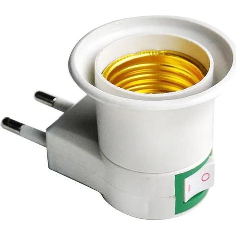 Europäischer Steckeradapter für E27-Glühbirne, Druckknopf-Ein-/Ausschalter, europäischer Stecker (1/5)