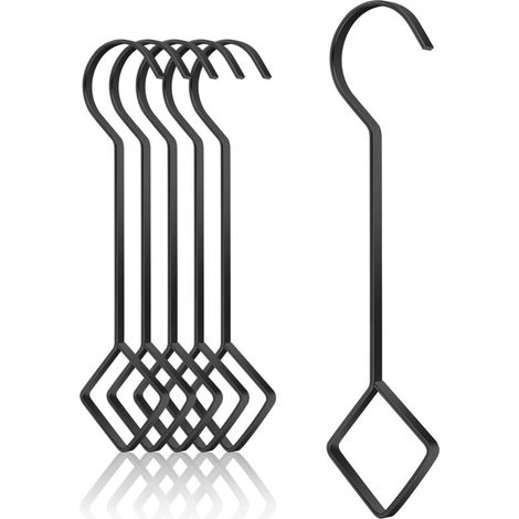 Crochets en S robustes de 25 cm et 35 cm, supports pour plantes, ensemble de 4 pièces, noir.