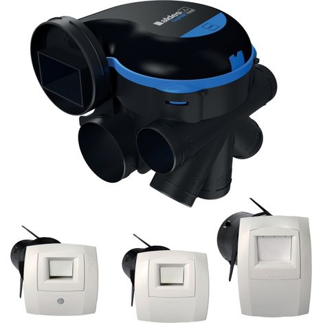 Aldes – Kit VMC simple flux hygroréglable EasyHOME HYGRO PREMIUM – Débit max 302 m³/h – 2 modes HYGRO et BOOST – 7 sanitaires – Classe énergétique B