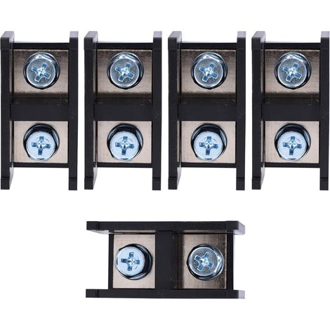 200A Rail Terminal Block, 5-Pack Galvanized Copper Screws (1/5)