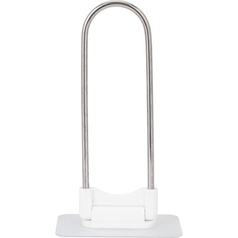Organisateur de cintres en acier inoxydable en forme de U, étagère murale blanche pour salle de bain ou balcon (1/5)