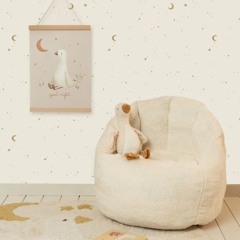 Papier peint intissé La lune et les étoiles 1000 x 53cm Beige, ocre