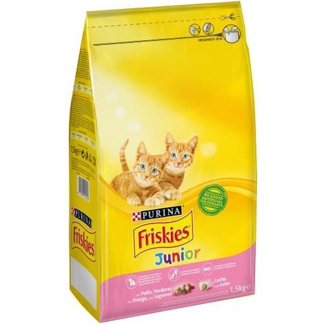 Pienso PURINA FRISKIES POLLO&LECHE&VERDURAS para gatitos - 1,5 Kg (1/5)
