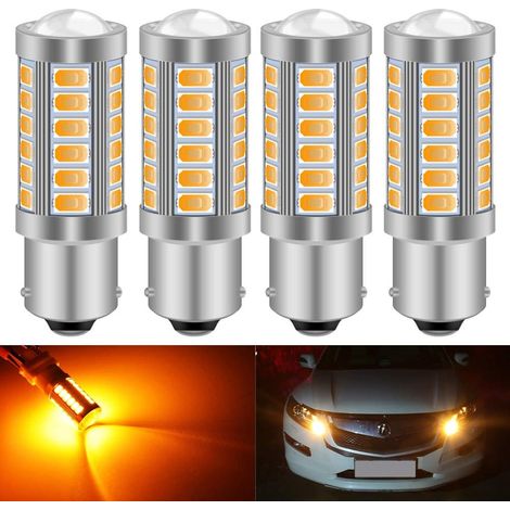 BAU15S 7507 1156PY PY21W 5630 33-SMD Amber 900 Lumen Super Bright LED Indicator/Brake Light Bulb 12V 3.6W (1/5)
