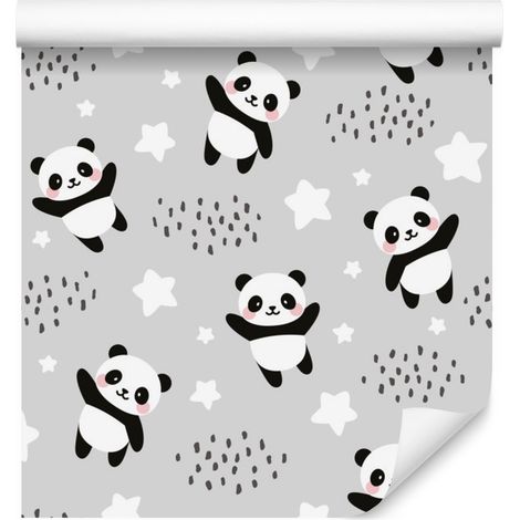 Carta da parati "Panda tra le stelle" per soggiorno e camera da letto, 50x1000 cm (1/5)