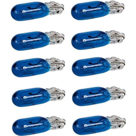 10x Ampoule 12V 1,7W T6,5 bleu W2.2x5.2D éclairage lumière universel bricolage (1/2)