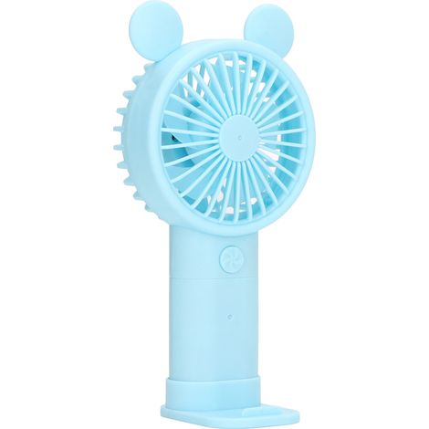 Mini ventilateur portable USB avec batterie 1200 mAh et double entraînement, bleu. (1/5)
