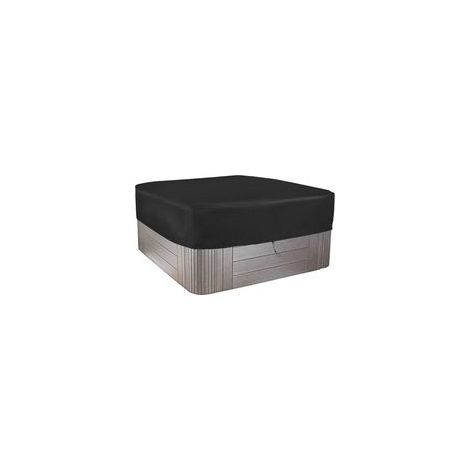 Housse de baignoire, tissu Oxford 210D, imperméable, anti-poussière et résistant aux UV, adaptée aux spas extérieurs, noir (218 x 218 x 30 cm). (1/5)