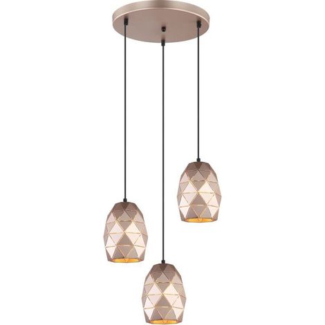 Italux Harley - Moderner hängender Anhänger goldener Champagner 3 Licht, E27 (1/3)