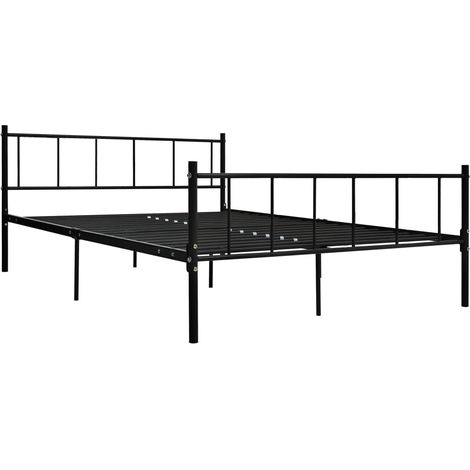 Maison Exclusive - Estructura de cama sin colchón metal negro 180