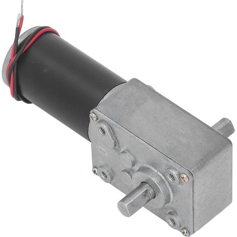 Moteur à engrenages CC 12V double arbre, micro motoréducteur à vis sans fin haute torsion, blocage automatique réversible, 60 tr/min (1/5)