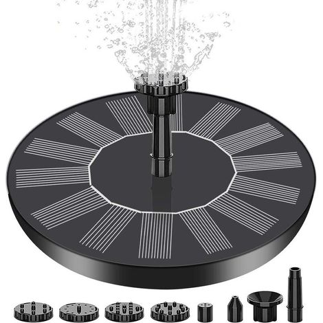 Fontaine solaire , pompe solaire pour bassin de 1,4 W avec 4 effets Pompe à eau solaire d'une hauteur maximale de 70 cm