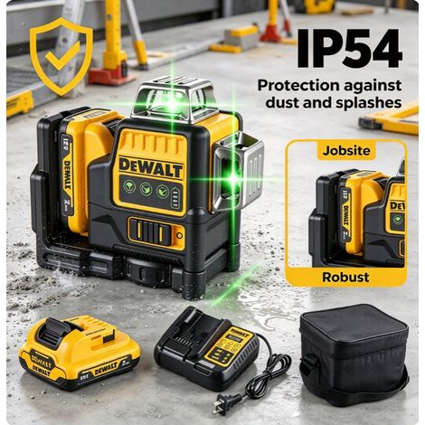 DeWalt DW089LG 12V Green 360 Laser Level Kit With Battery & Charger for Tiling (1/4)