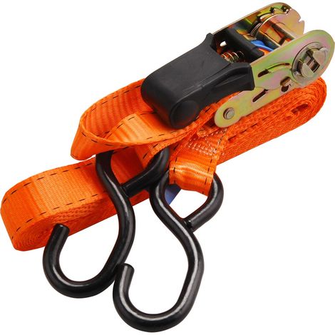 Cinghia a cricchetto EXTOL PREMIUM con ganci, 5 m x 25 mm, set da 2, max. 800 kg, 8861136 (1/2)