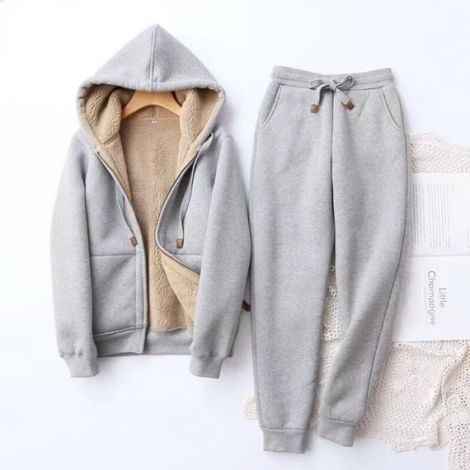 Ensemble Jogging Femme - Survêtement - 2 pièces - Polaire Chaud - Confortable - Respirant
