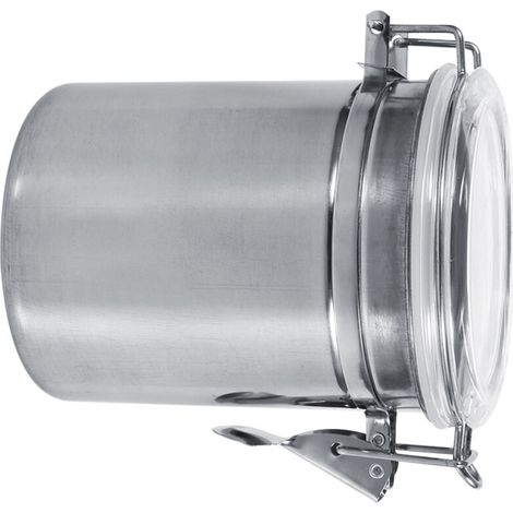 Boîte de Conservation Alimentaire Inox Argent (L) - Hermétique et Transparente pour Sucre, Thé, Café (1/4)
