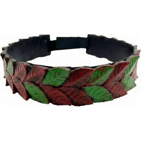 Cronne Foliage Detailed PU Headband Textured Foliage Style Headband with Embossed Leaves for Festivals and Festivals (1/5)