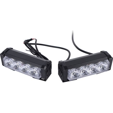 Barre lumineuse stroboscopique 24 W 12 V à 8 LED, haute luminosité, pour véhicules d'urgence (rouge et bleu). (1/5)