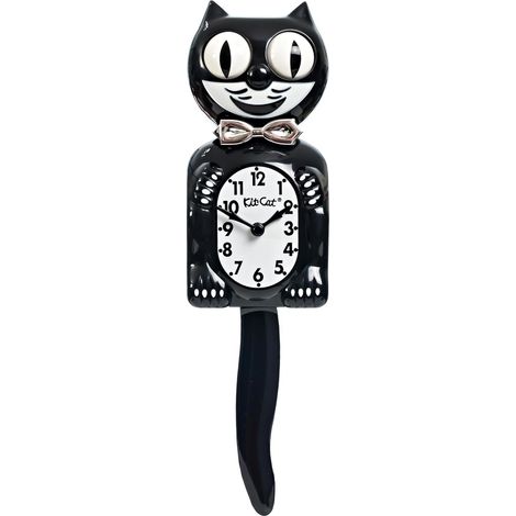 1 Horloge murale,Chat smoking,yeux mobiles,queue oscillante,nœud papillon chromé,Salon (1/5)