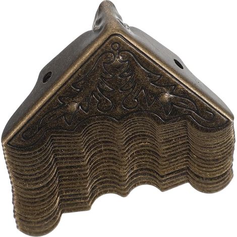20 Pièces Protège-Angle en Alliage de Zinc Vintage pour Meubles, Design Dentelle Élégant, Forme Triangulaire, Résistant à l'usure Quotidienne, pour Cabinets et Tables à Domicile (1/5)