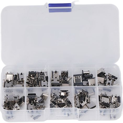 Lot de 100 connecteurs femelles USB Type C à souder, adaptateurs de réparation et remplacement pour prises jack (1/5)