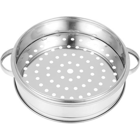 Vaporera multifuncional de acero inoxidable con práctica cesta de vapor de 22 cm, compatible con ollas a presión. (1/5)