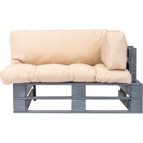 Maison Exclusive - Outdoor-Sofa Paletten mit Kissen in Sandfarben