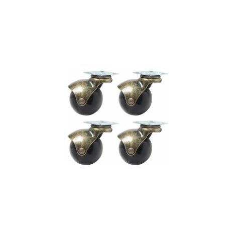 ruedas giratorias de bronce con rodamientos de bolas para muebles, 40 mm de diámetro.