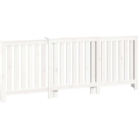 Cache-radiateur Blanc 210x21x85 cm Bois massif de pin