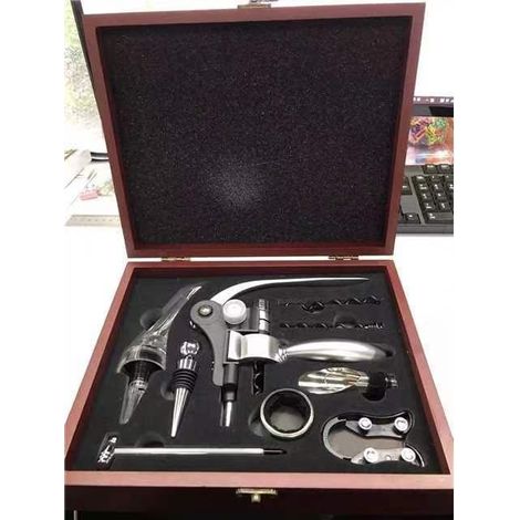 Corkscrew, Wine Bottle Opener, Wine Pourer, Wine Accessory Gift Set with Gift Box (1/5)