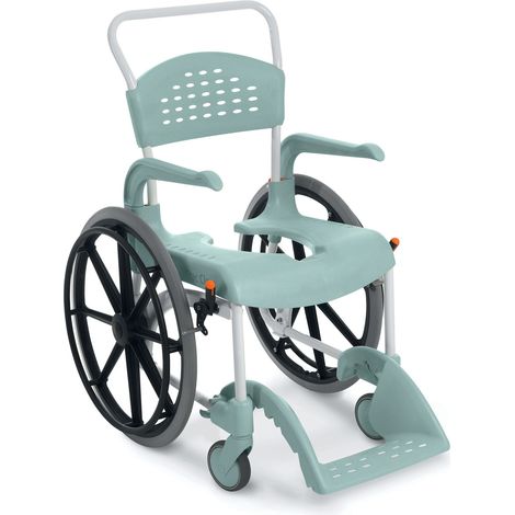 Chaise de douche à roulettes Clean - Vert lagon - Grandes roues
