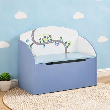 Coffre à jouets MDF avec dossier pour enfants 60 x 30 x 50 cm (1/5)
