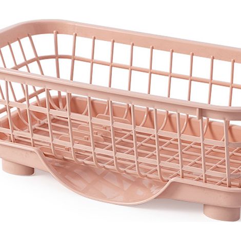 Abtropfgestell aus Kunststoff für die Küche, Teller- und Schüsselhalter, faltbarer Aufbewahrungsorganizer, rosa (1/5)