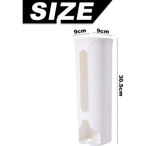 1 Distributeur sacs plastique mural, ouverture large, plastique rigide, rangement placard cuisine (1/5)