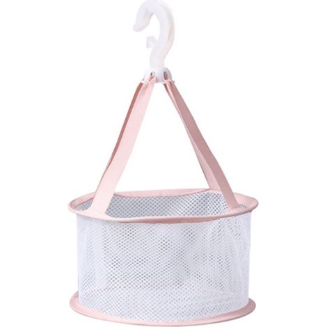 Panier de Rangement pour Éponges à Maquillage, Filet Séchage Brosse à Maquillage, Organisateur Suspendu Rose 20cm (1/5)