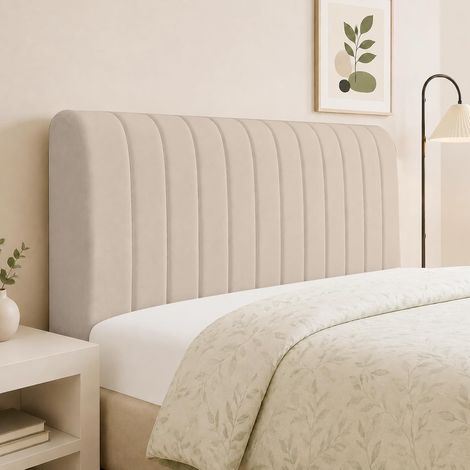 Housse de tête de lit 180 cm, housse de tête de lit élastique avec rembourrage, housse lavable pour tête de lit rembourrée, protection douce contre la poussière pour chambre à coucher (1/5)